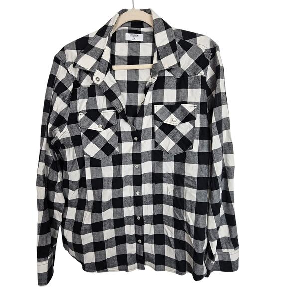 UNTUCKit Tops - UNTUCKit Womens Holden Buffalo Check Flannel Western Shirt Sz 14 Cowgirl Country